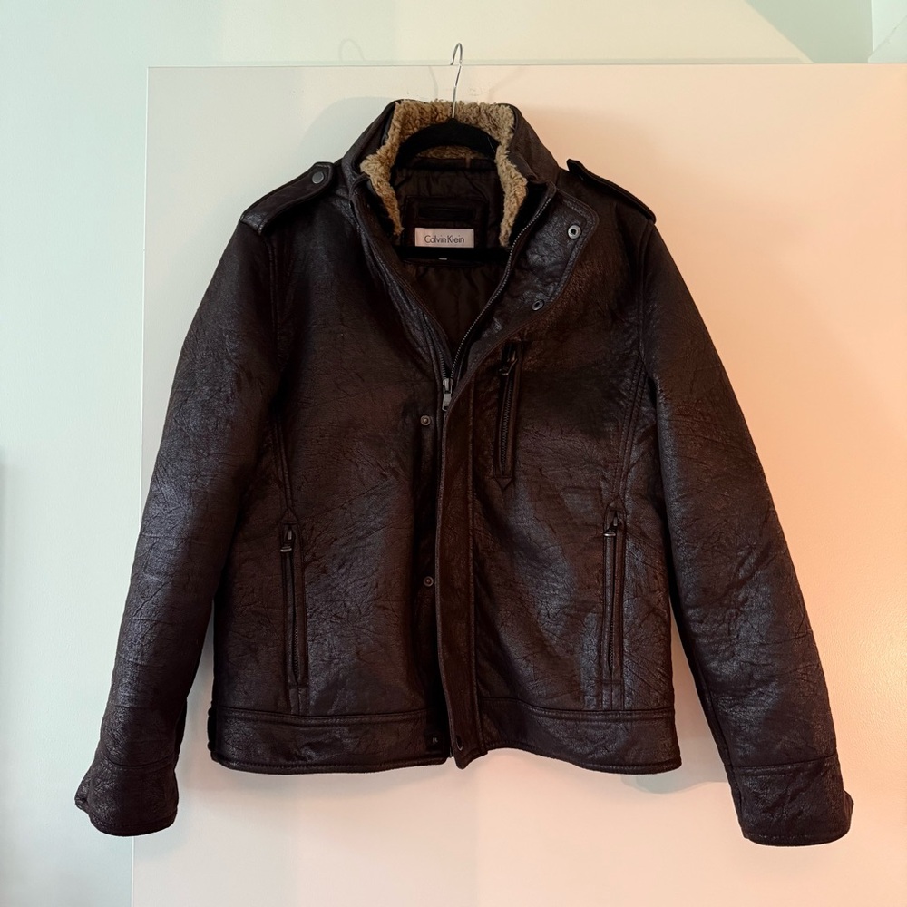 Calvin Klein Men’s Faux Leather Jacket